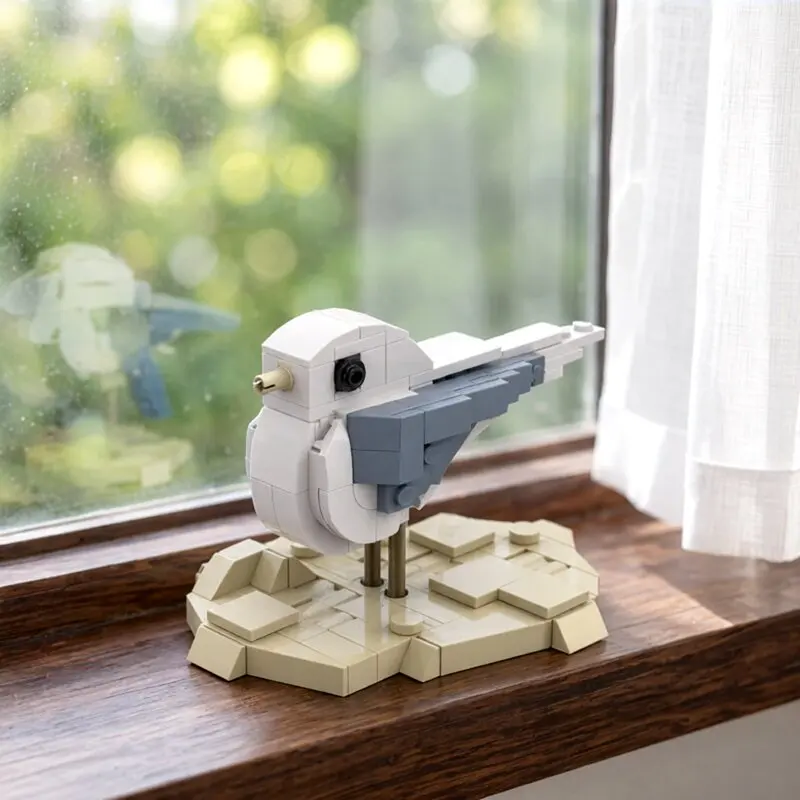 Sparrow Animal Series Creative Parrot Seagull Mountain MOC Building Blocks DIY Puzzle Assembly Toys Boys Birthday Ornament Gifts