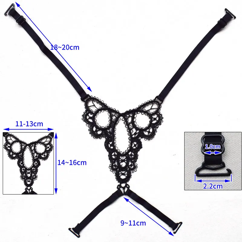 Bretelles de soutien-gorge réglables en dentelle, Sexy, motif papillon fleur, croisé, dos nu, bretelles d'épaule, sous-vêtements pour femmes, accessoires intimes Dentelle Papillon Fleur Lingerie Bretelles