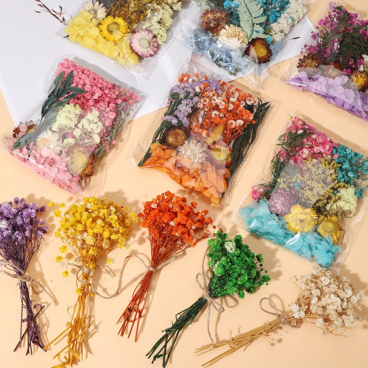 

1 Pack Preserved Dried Flower DIY Material Kit and Gypsophila Bouquet For Handmade Craft Wedding Home Decoration