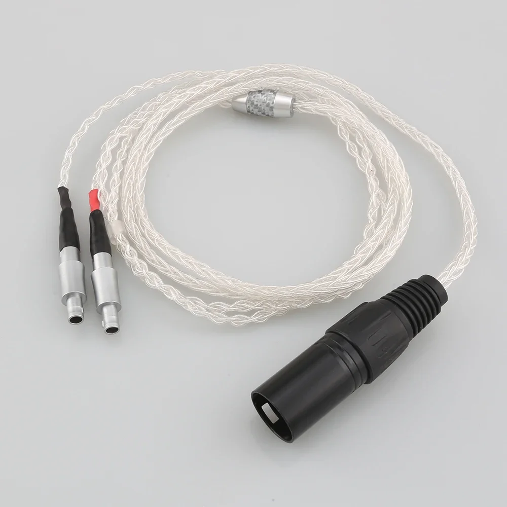 Nieuwe HIFI 4pin XLR Evenwichtige Mannelijke 8 core 7N OCC Single crystal Verzilverd Hoofdtelefoon Upgrade Kabel voor HD800 HD800S Hoofdtelefoon