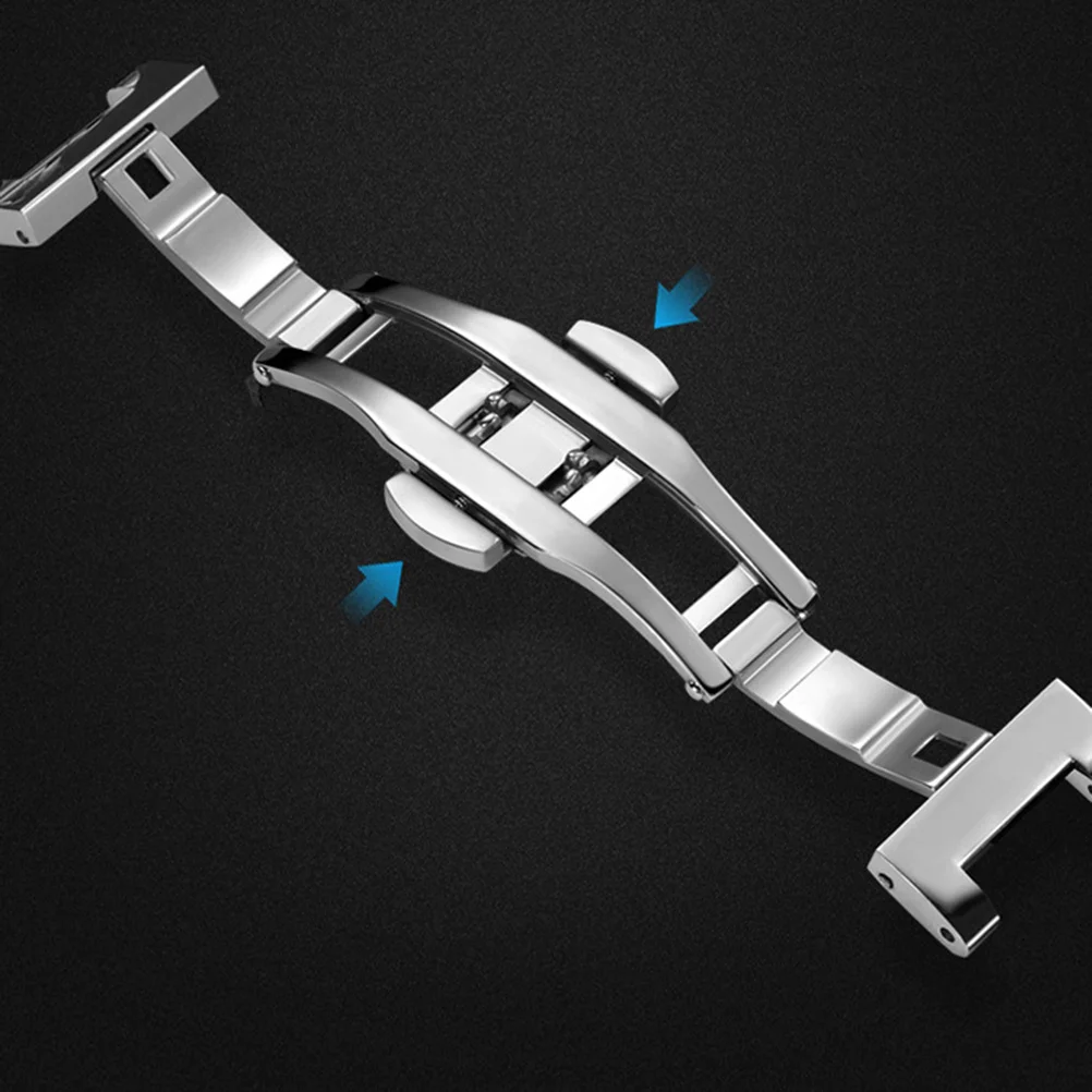 

Stainless Steel Watch Band 20Mm Silver Replacement Strap For Men Women Durable Fashion Classic Solid Chain Clasp