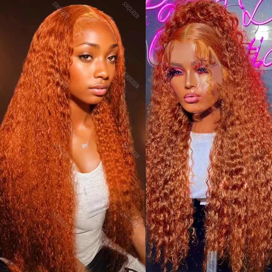 Ginger Hd Lace Wig 13x6 Human Hair Wigs 30 36 Inch 13x4 Deep Wave Frontal Wig Brazilian Orange Curly Human Hair Wigs For Women