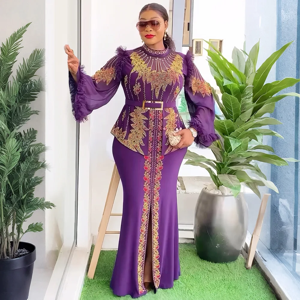 

Африканские вечерние платья больших размеров для женщин, новинка 2023 года, модное свадебное вечернее платье Дашики Анкара, элегантное мусульманское платье макси в Турции