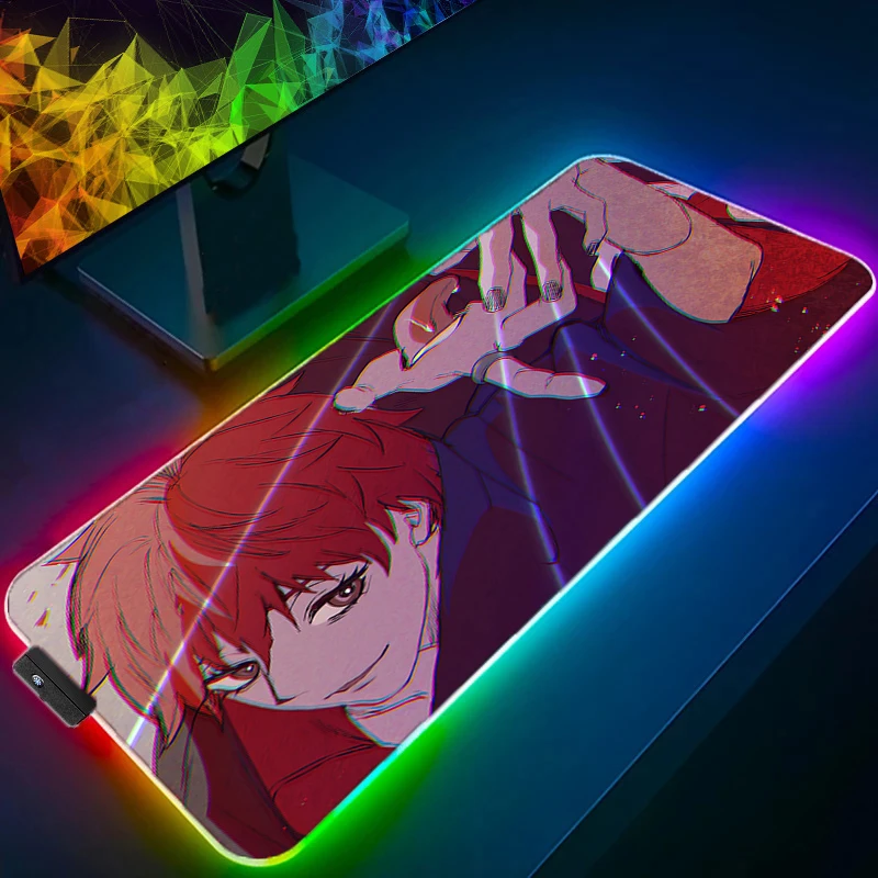 

Large Mouse Pad LED Naruto Gamer Desk Mat RGB Modern Durable New Table Keyboard Laptop Carpet Backlight Gaming Mousepad