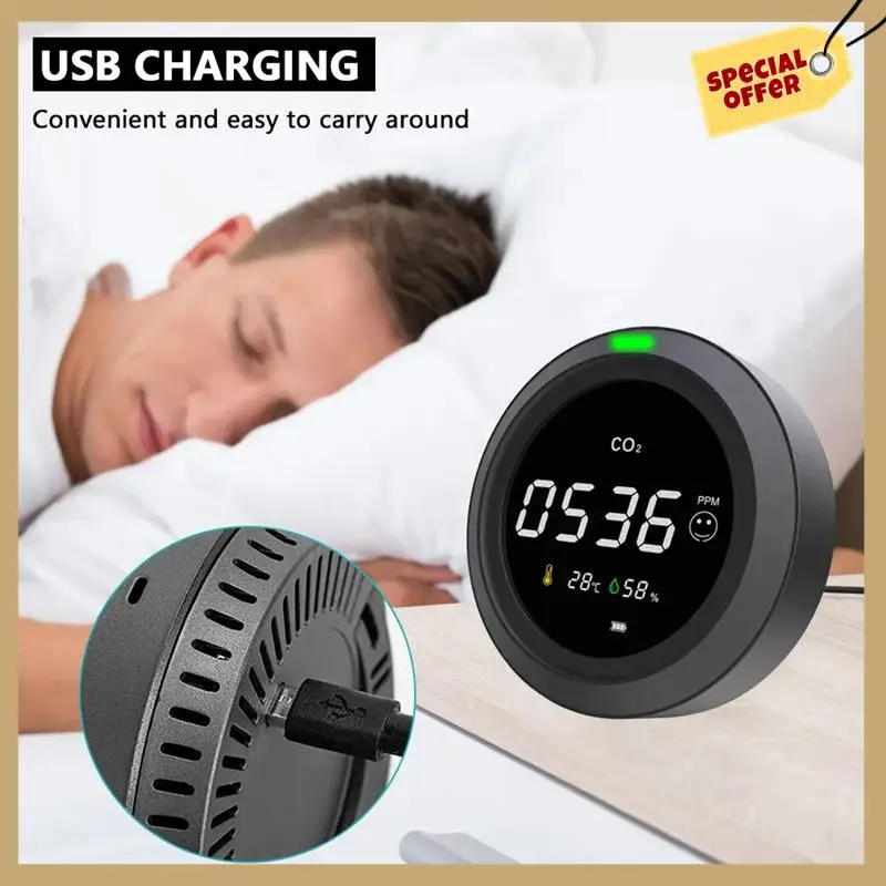 1 шт. PTH-5 мониторы углекислого газа NDIR CO2 датчик удобная среда пластик с датчиком температуры и влажности