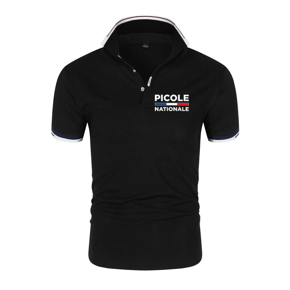 

2025 Summer Men's Picole Nationale Logo Print 100% Pure Cotton New Luxury Brand Short Sleeve Fashion Hot Selling Polo Shirt