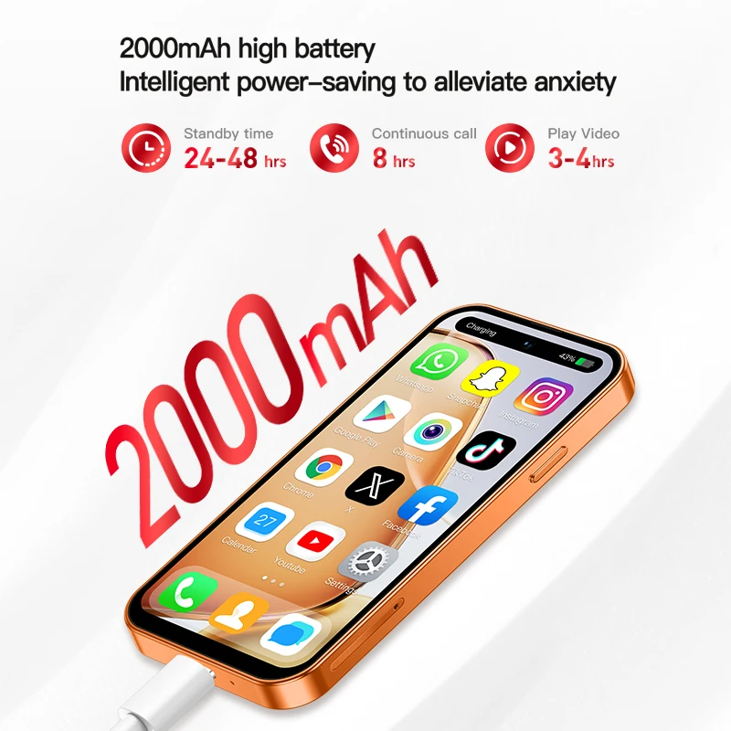 SOYES A18 Pro 4G LTE Android 12 Mini Smartphone 4.0 Inches 2GB RAM 16GB ROM Dual SIM Standby 2000mAh Battery Face ID Small Phone