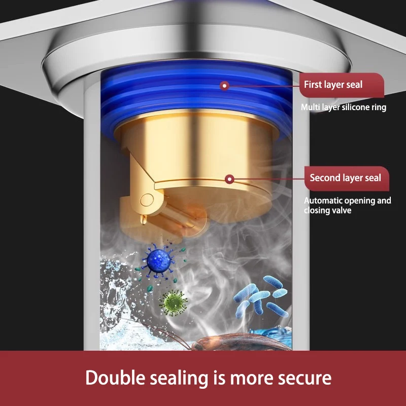 Large Filter Anti-odor Floor Drain Bathroom Sewer Anti-return Odor Sealing Cover All-copper Universal Inner Core