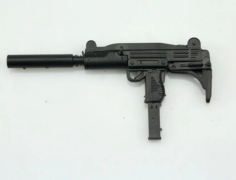 1/6th Mini UZI pistolet maszynowy plastikowe montowane broni palnej 4D pistolet Model dla 12 "żołnierze figurka budynek wojskowy