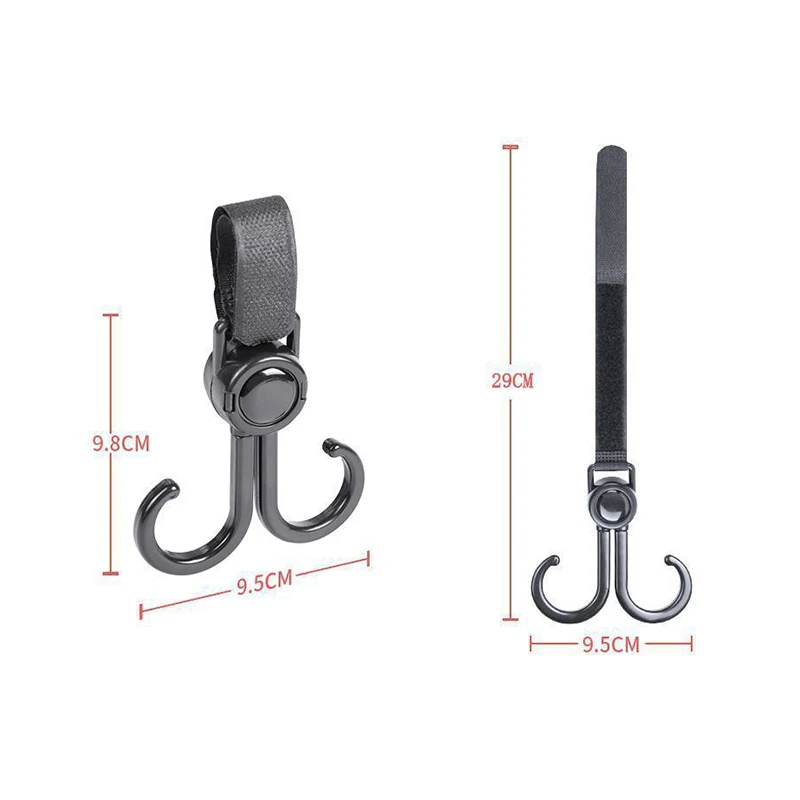 Dual Hooks Carrinho Universal, Sacos Clips, Ajustável para barra do punho, Carrinho de compras, Bicicleta, Avô, Walker, Cadeira de Rodas