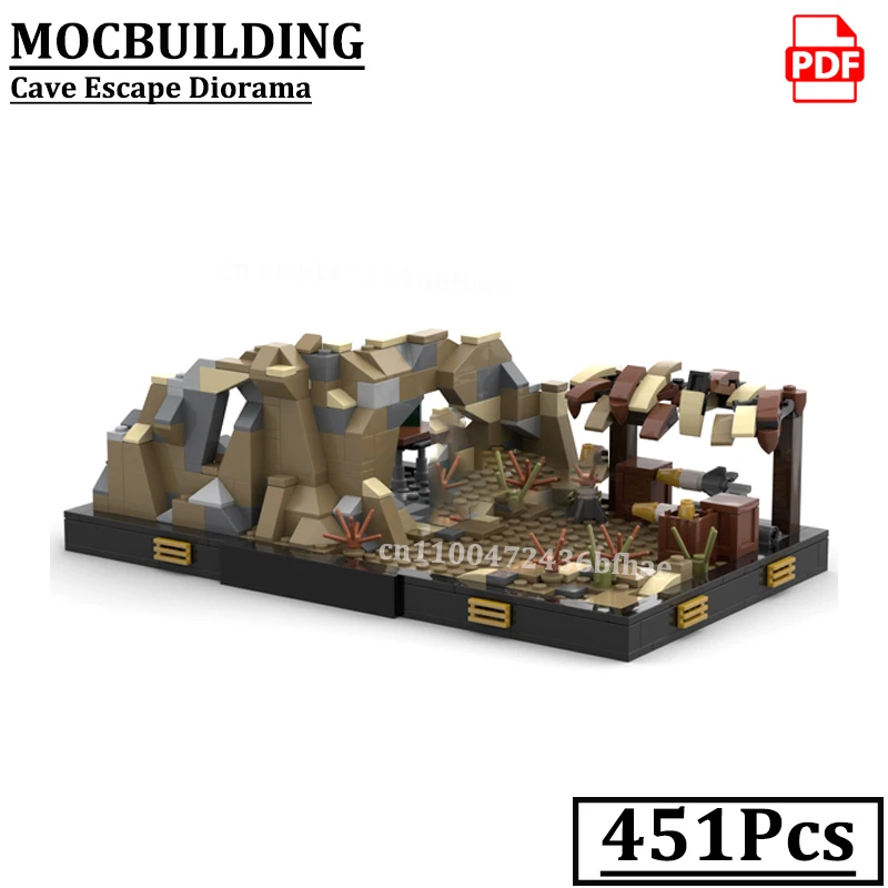 

Декоративная диорама Cave-Escape для рабочего стола, конструктор MOCBUILDING, украшение для полки, строительные игрушки, подарок для мальчиков