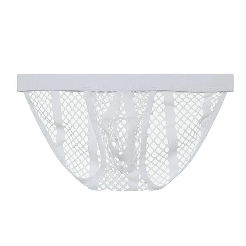 Summer Mesh Men's Underwear Solid Color Hollow High Cross Pants U Convex Breathable Triangle Pants