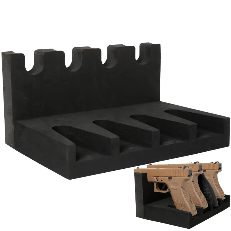 4 Slots Gun Stand Modular Density Foam Handgun Safe Display Stand Magazine Rack Gun Model Universal Pistol Rack Hunting Gun Safe