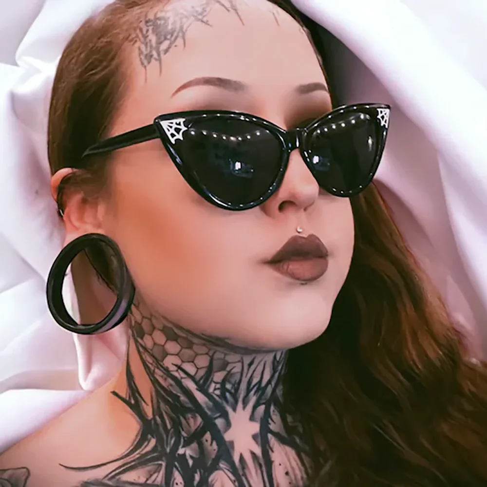 

Sunglasses Cat Eye Spiderweb Sunglasses Gothic Accessories Gothic Halloween Summer Beach Wedding Decorate Bachelorette Party