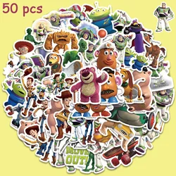 Disney-Autocollants 3D Toy Story pour enfants, décalcomanies graffiti, dessin animé mignon, extraterrestre Buzz Lightyear, ordinateur portable, bagages, journal intime, 50 pièces