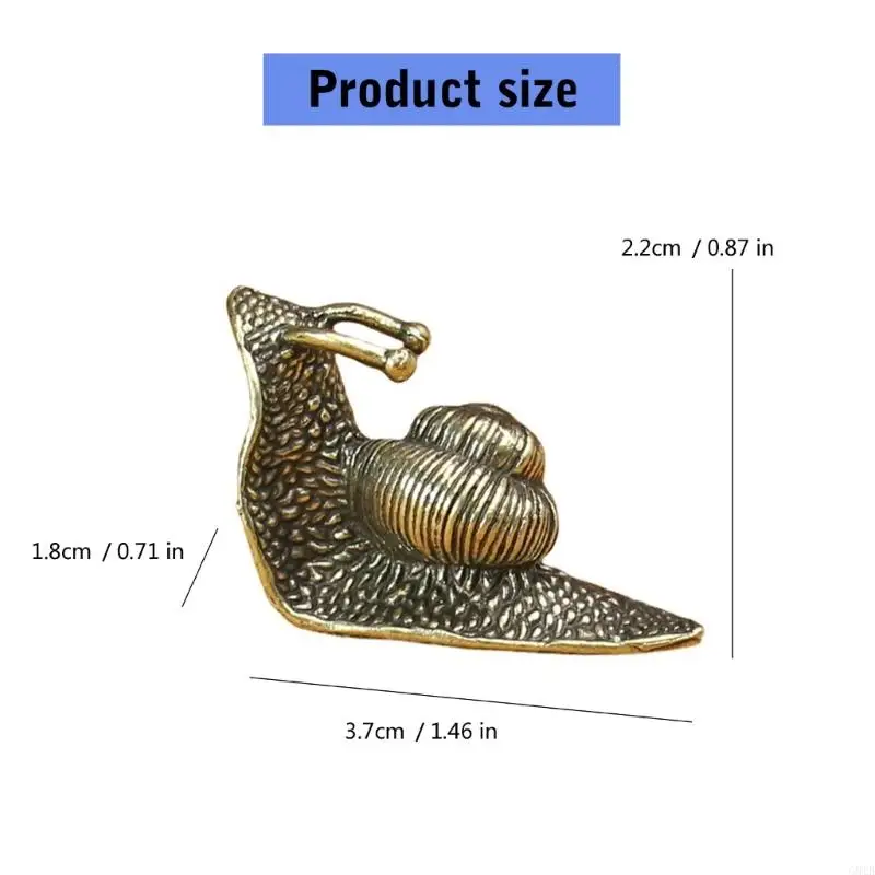 G8TB Messing Schnecke Skulptur Miniatur Tier Figur Antik Metallschmuck Lucky Fengshuis Statue Desktop Dekore Geben