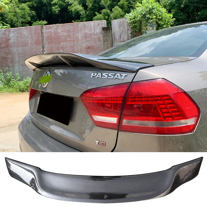 Trunk Carbon Spoiler for Volkswagen VW Passat B7 2012-2016 FRP Fiber Auto Rear Trunk Ducktail Wing Type R Refit Accessories