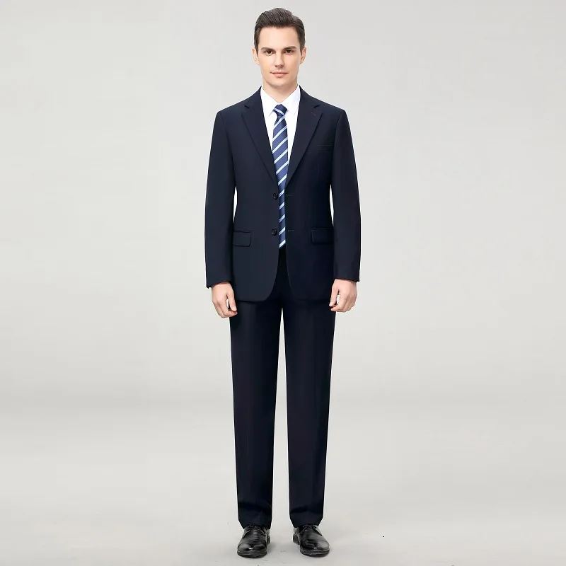 

P36818 Men's high-end wool non-iron high-end business professional formal wear middle-aged dad wedding suit