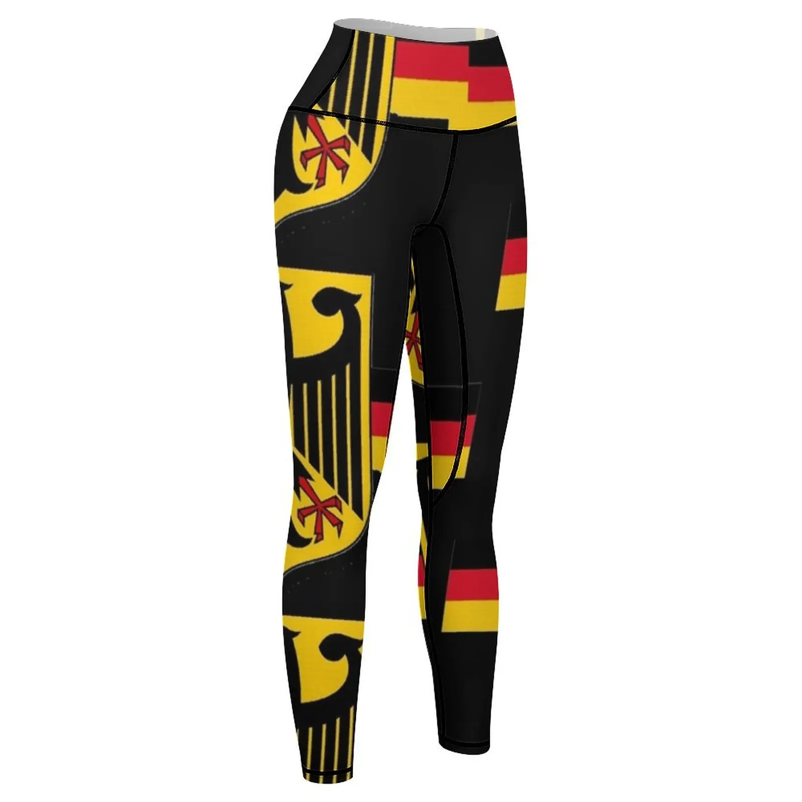 German Eagle on shield with German Flag Ribbon Leggings Women's high waist fitness set gym Womens Leggings