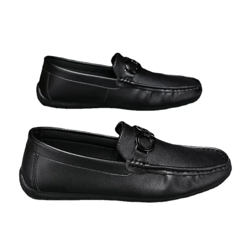 High Quality Leather Loafers Men Casual Shoes Moccasins Slip on Men's Flats Fashion Men Boat Shoes Male Driving Shoes Hombre