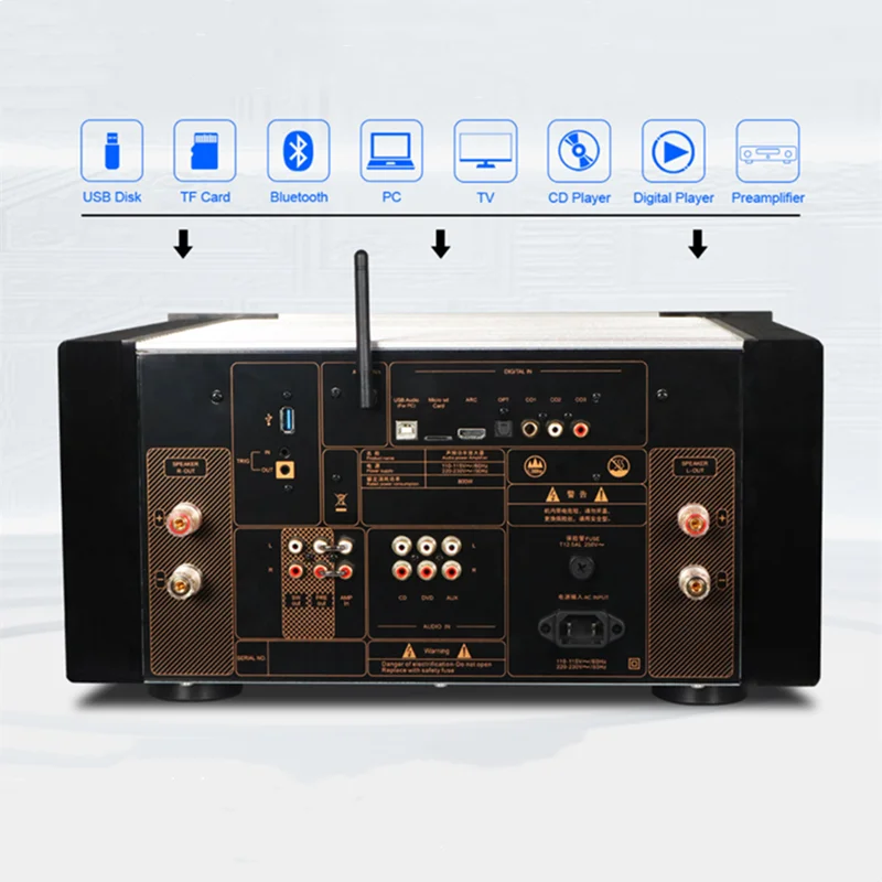 الفائز AD-99D HiFi مكبر كهربائي فئة أ مكبر الصوت تعديل مع بلوتوث USB-الصوت I2S ARC U القرص/TF بطاقة APP التحكم