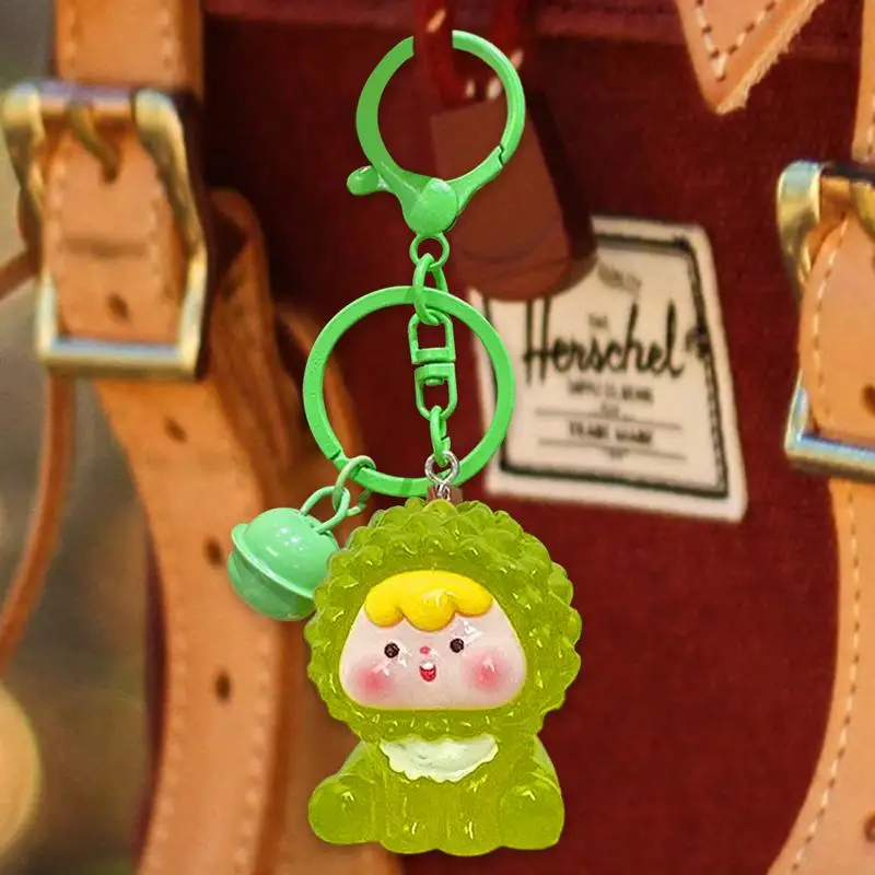 Cartoon Doll Keychain Fruit Design Adorable Figure Keyring Resin Creative Lovely Figure Keyring Cute Figure Charm Pendants