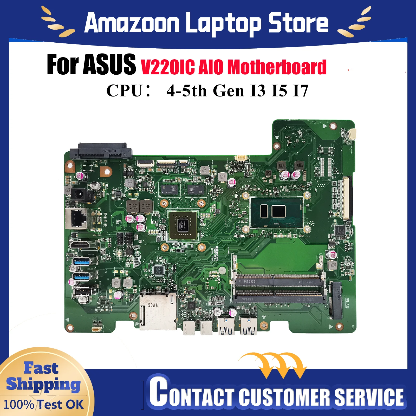 

Материнская плата V220IC для ASUS Vivo AiO V220IC V220IB V220I V220IA, материнская плата с процессором I3 I5 I7, 100% тестирование, ОК, быстрая доставка stk