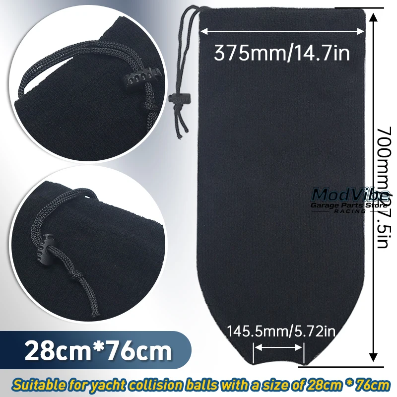 Boot Fender Cover Protector Anti-Collision Ball Sleeve Protection Zwart fluweel Anti-UV voor marineboot Zeiljacht Bumper