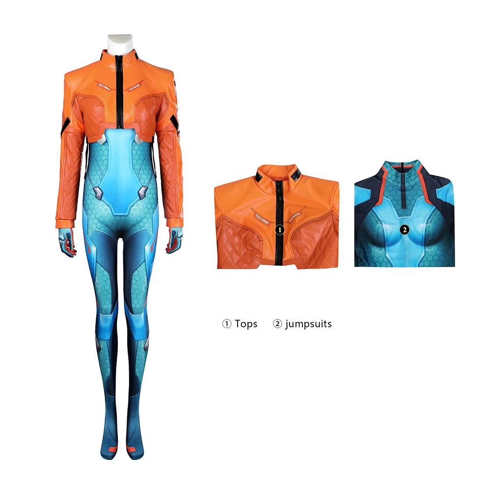 Overwatch 2 Game Juno Role-Playing Costume Sexy Jumpsuit Leather Suit Girl Halloween Carnival Party Costume