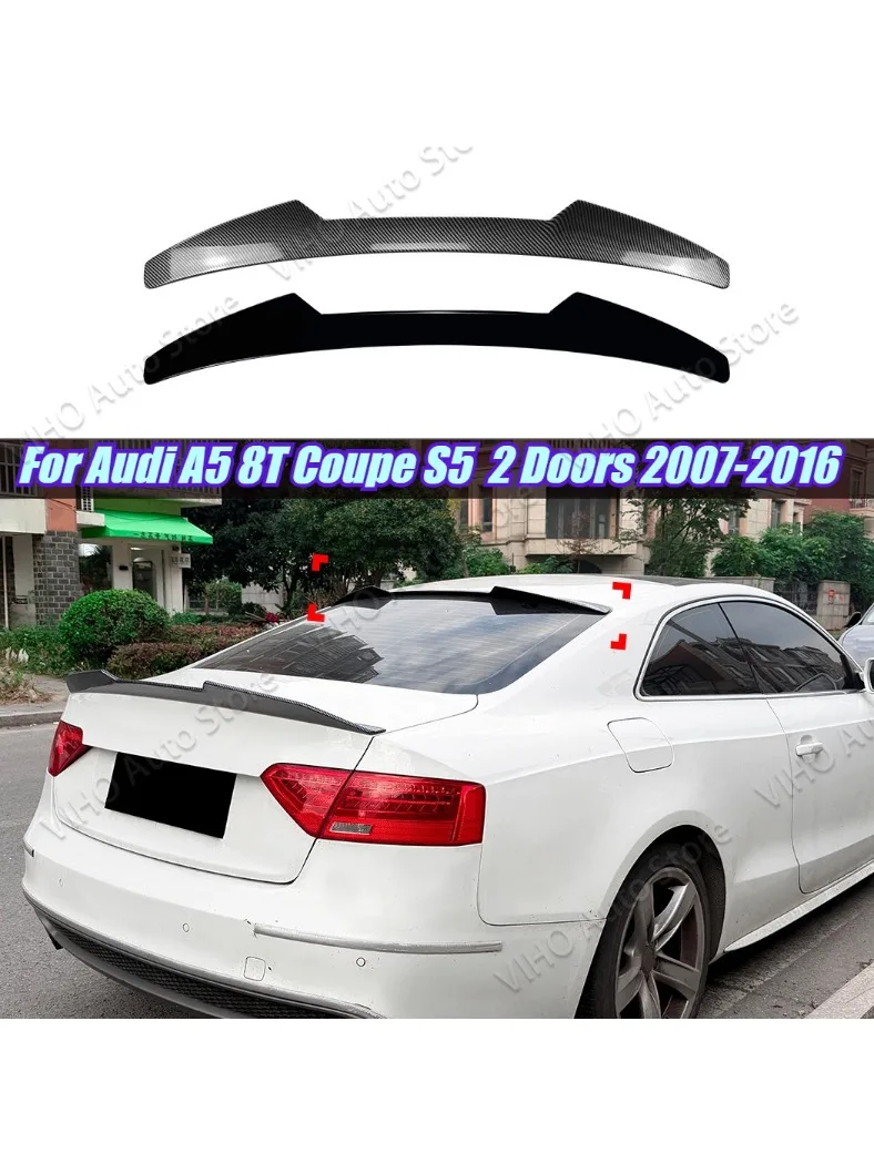 Auto Staart Dak Midden Achterklep Vleugel Kits Achterspoiler Mid Kofferbak Lip Voor Audi A5 8T Coupe Sport S5 RS5 B8 8T 2 Deuren 2007-2016 - afbeelding 2
