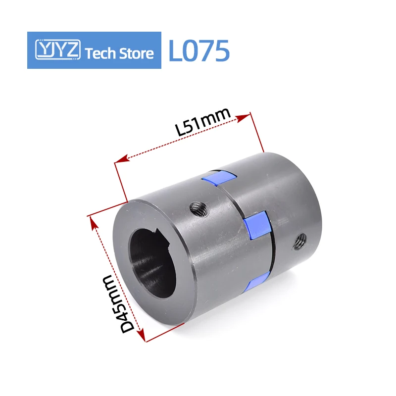 

L-type Three-jaw Coupling L075 D45 L51 Bore 10/12/14/15/16/17/18/19/20/22/24/25mm for Servo Motor