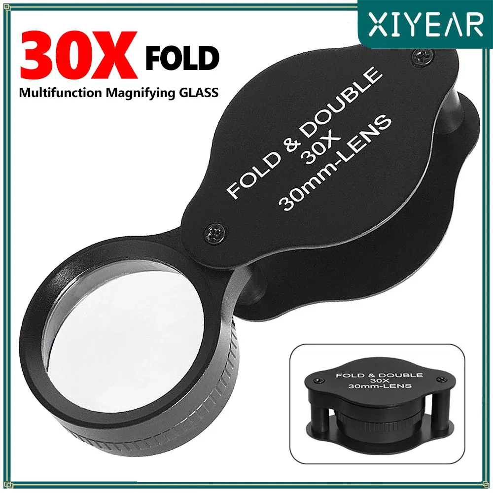 30x Jeweler Magnifying Glass Watchmaker Loupe For Repair Watch Jewelry Magnifier Reading Glasses 30mm Hand Eye Magnifiers