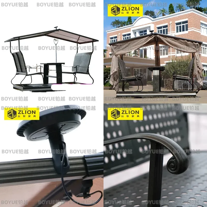 Aluminum Alloy Outdoor Hanging Swing Chair Double Quadruple Hammock Basket for Garden Courtyard Patio Furniture Relaxing