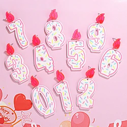 Bohemian Number 0/1/2/3/4/5/6/7/8/9 Design Acrylic Birthday Earrings Handmade Celebrate Birthday Earrings Jewelry Birthday Gift