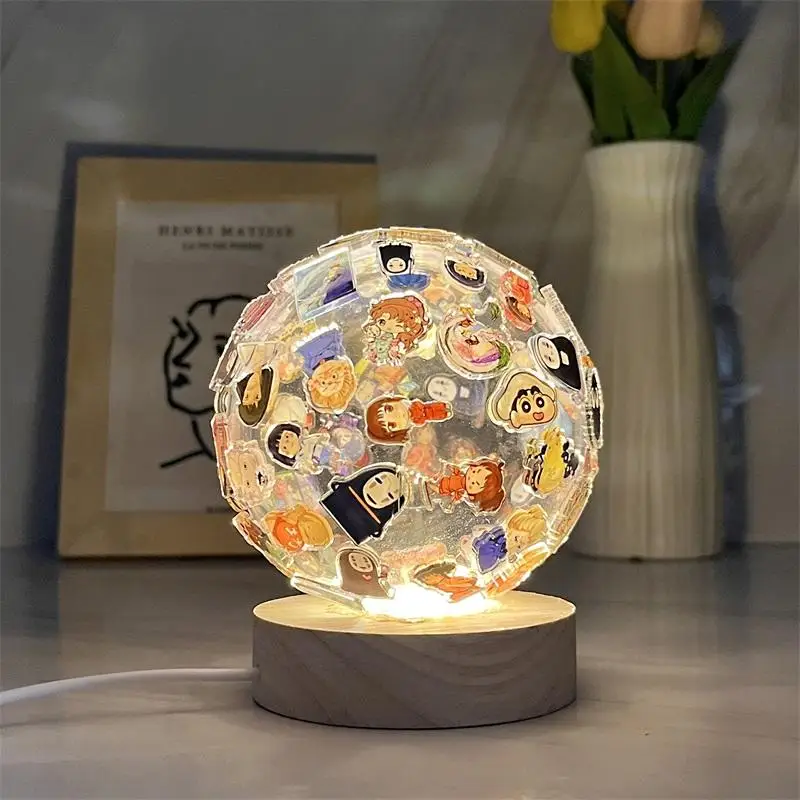 Veilleuse en patch acrylique pour enfants, lampe de table faite à la main, ornement de bureau Anime, lumière de bricolage, cadeaux de jouets drôles, Spirited Away Hot