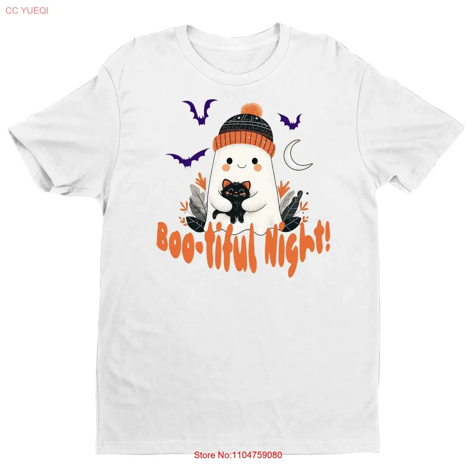 Boo tiful Night Halloween T Shirt Cute Ghost Witch Hat Spooky Season vintage Washed designer clothes Stylish Soft Versatile