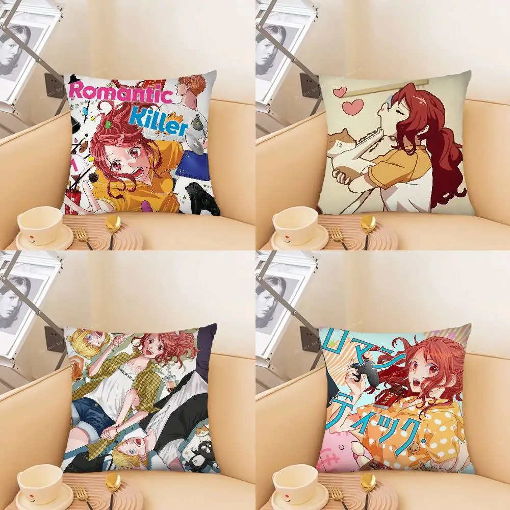 Romantic Killer Anime Pillow Case Fashion Square Pillowcase Bedroom Sofa Room Ins Decoration Leisure