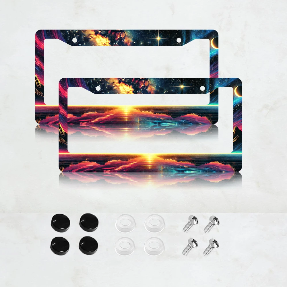 

2PC Mountain License Plate Frame Mountains Aluminum License Plate Frame - US Standard Size, Decorative Car License Plate