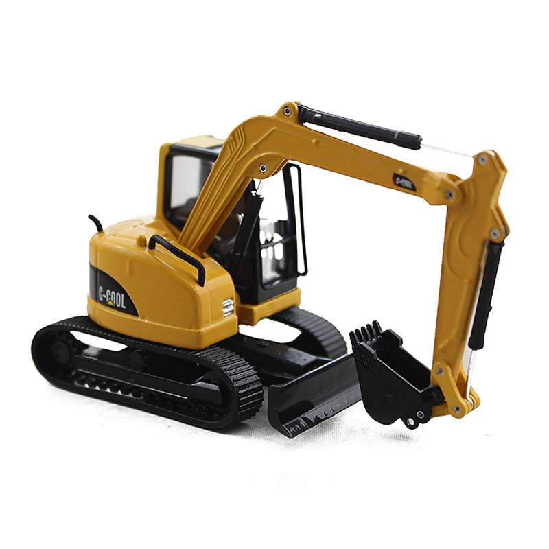 Diecast 1:64 Alloy C-COOL Truck Backhoe Excavator Play Vehicles Hydraulic Excavetor Model Car