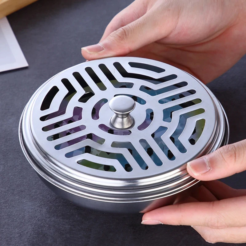 Household Mosquito Coil Holder with Cover Nail Tooth Design Mosquito Coil Box Tray Ash Tray for Pest Control