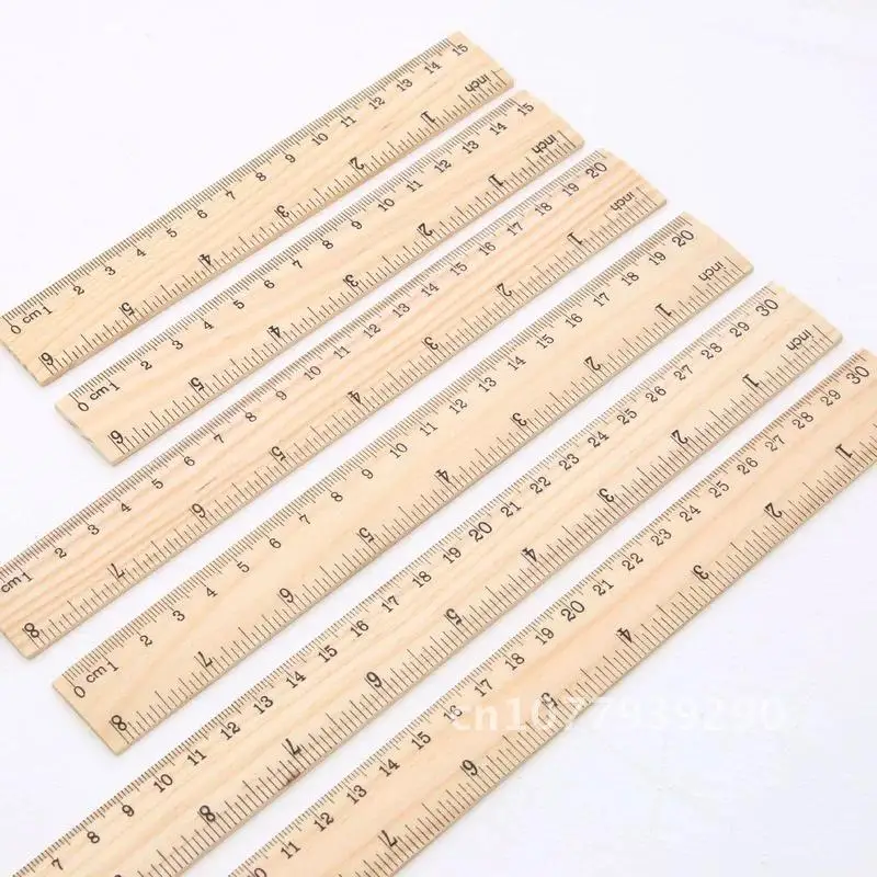 15/20/30cm Wooden Straight Rulers Drawing Tool Desk Accessories Student Teacher Stationery School Office Supplies