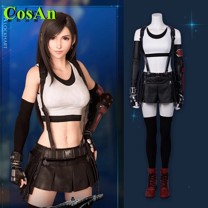 

CosAn Game Final Fantasy VII Cos Tifa Lockhart Cosplay Costume Activity Party Role Play Clothing XXXL Women's Set Shoes