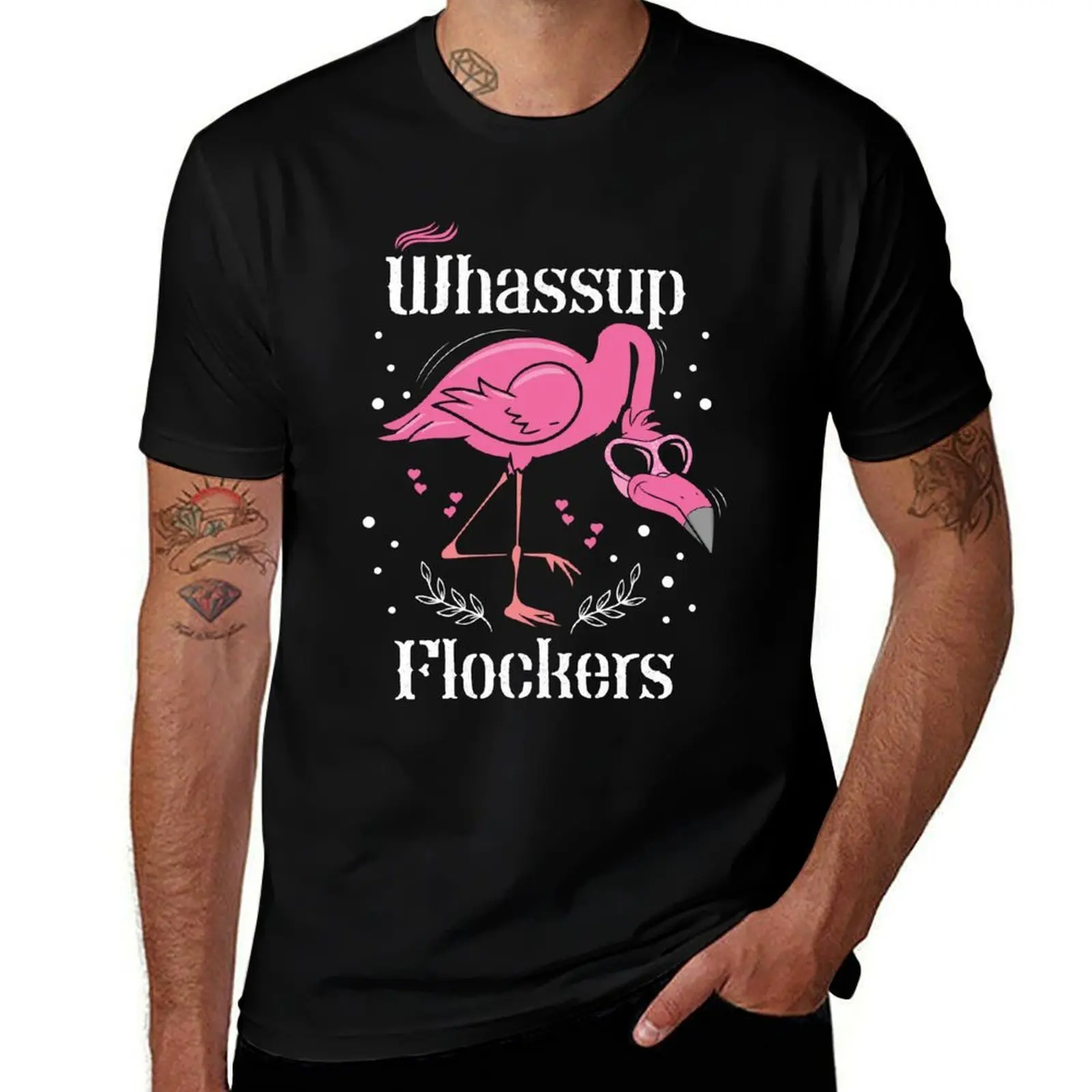 

Wassup Flockers Flamingo Summer vibes T-Shirt cotton t shirt pack t shirts for man pack cotton T-Shirt