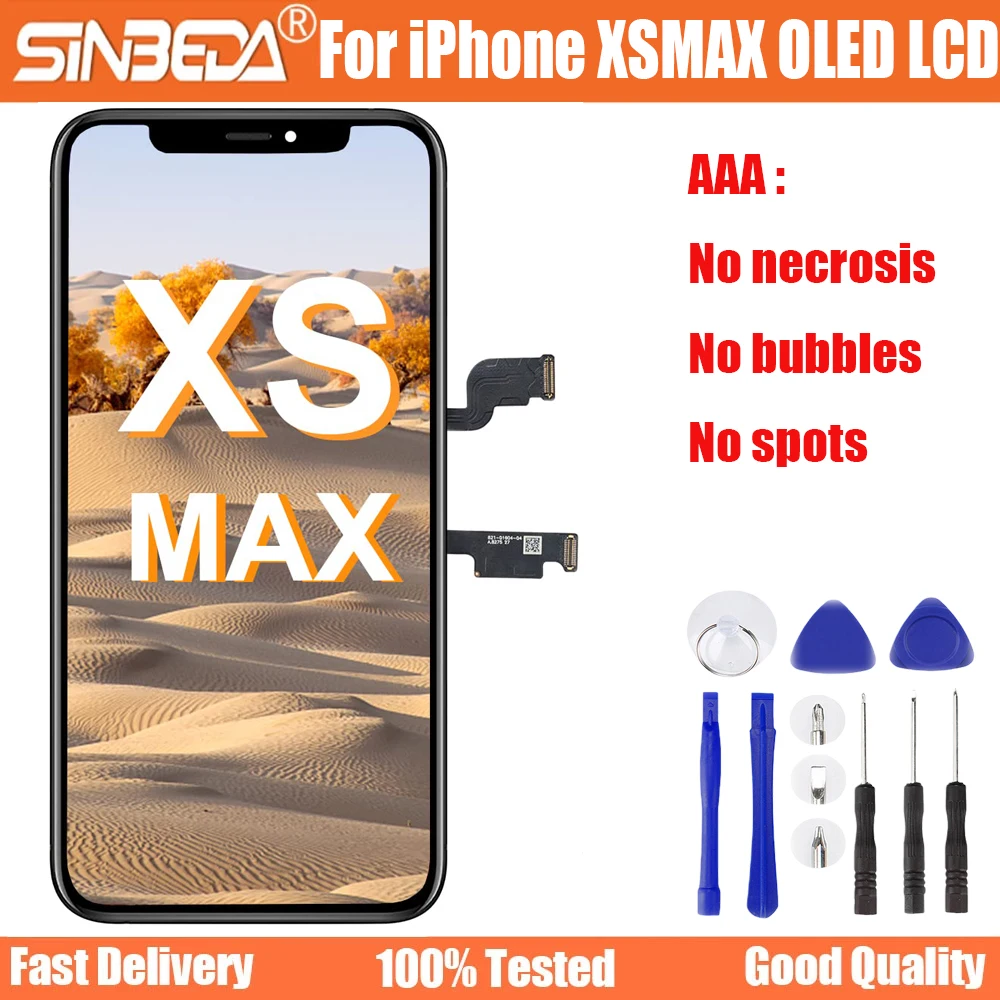 

OLED-экран для iPhone XS Max, ЖК-дисплей, сменный сенсорный дигитайзер в сборе, без битых пикселей, 100% тест, экран для iphone XSMAX