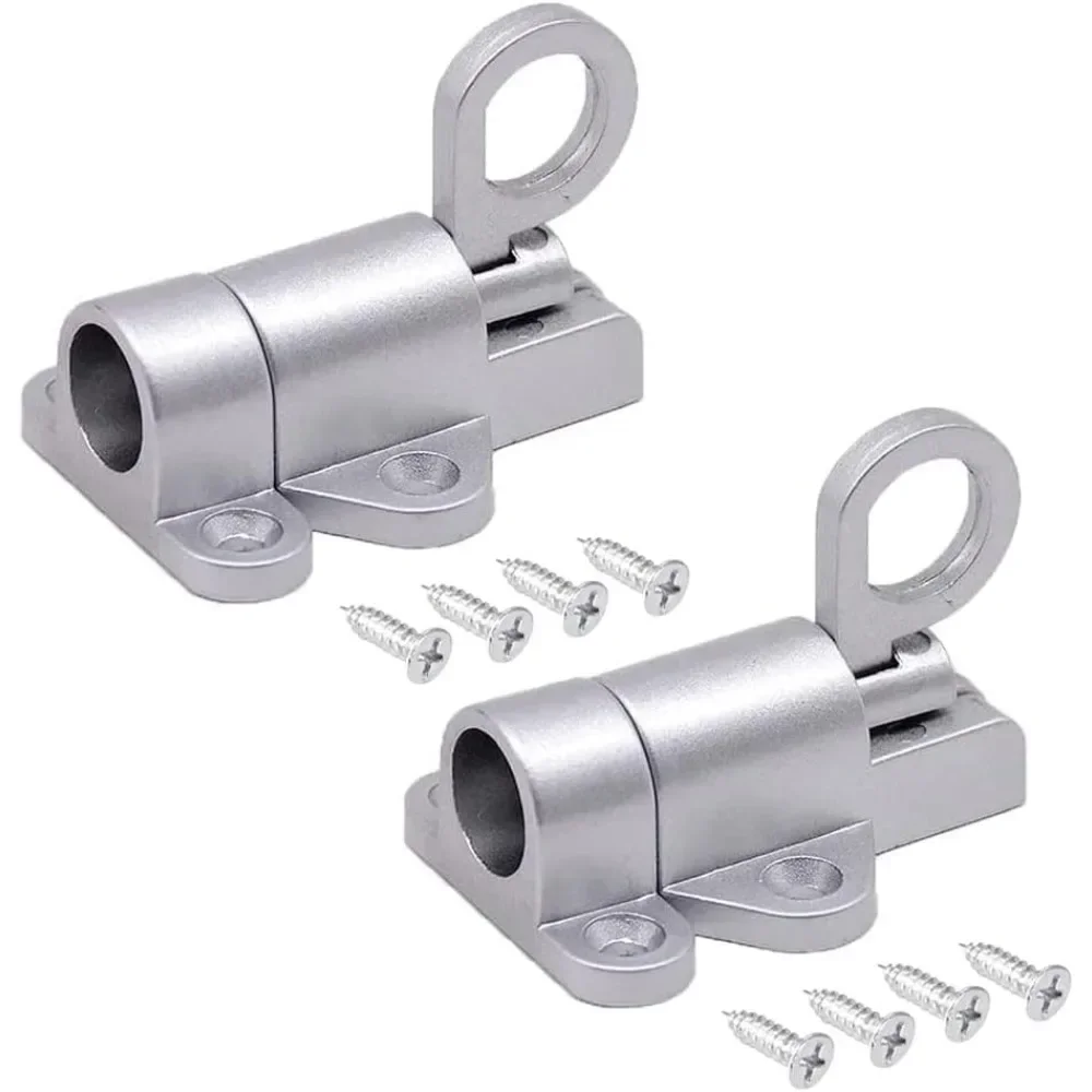 2 Pcs Spring Latch Bolt Latch Lock,Spring Latch Lock,Automatic Spring Latch,Pull Ring Door Bolt,with Screws,Suitable for Windows