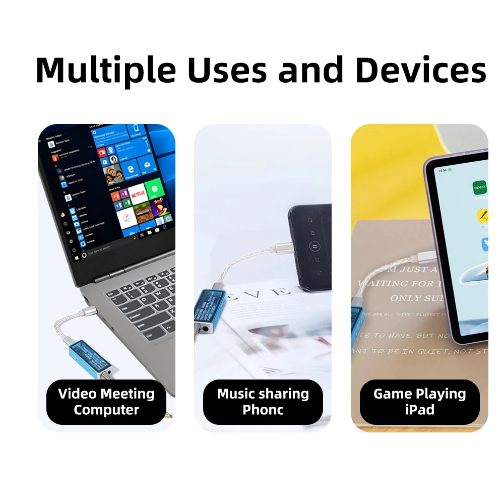 German OFC OTG DAC Adapter Type-C to Type-C AUX Cable HiFi Audio High-Speed Transmission for Smartphone PC Music Lover