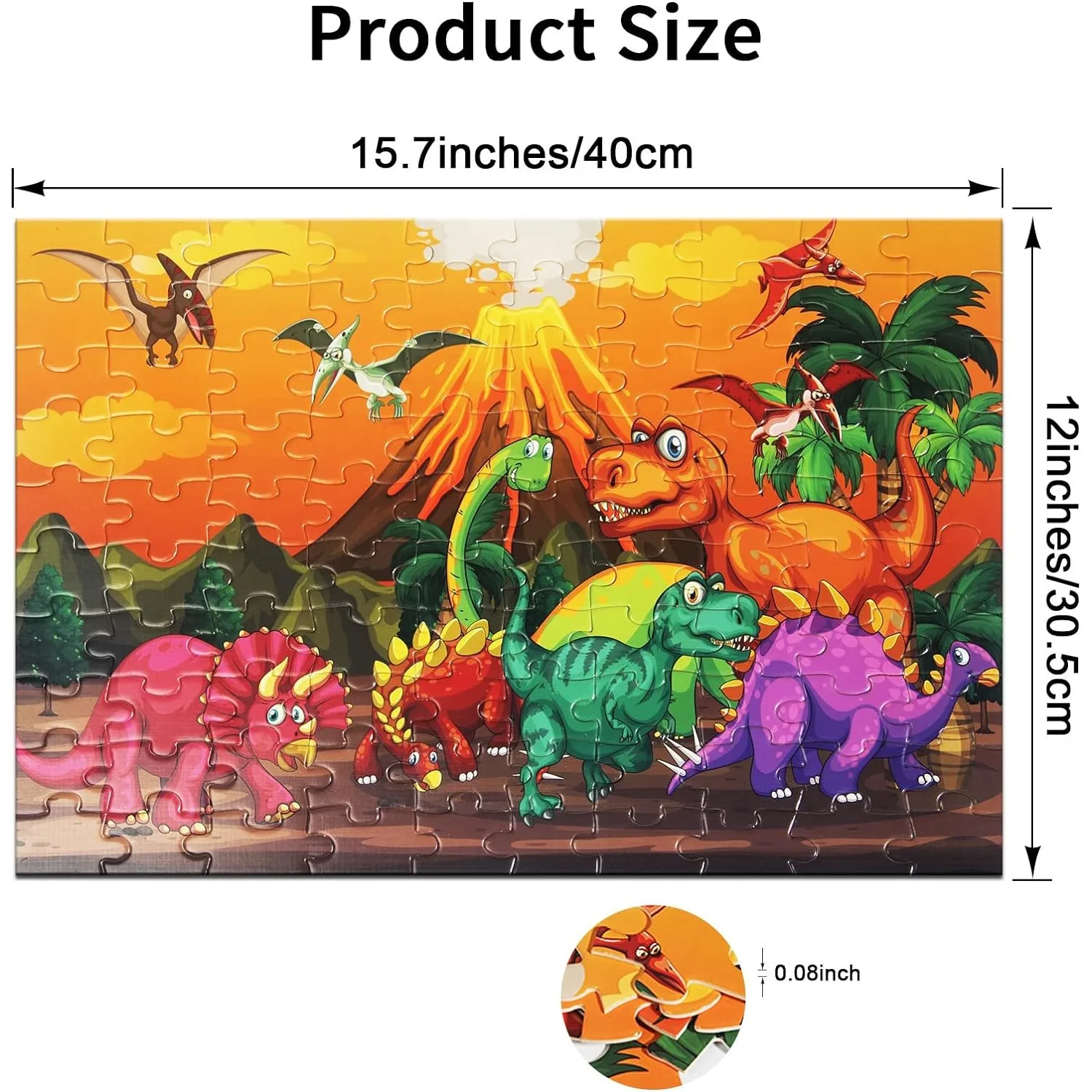 100 Pieces Animal Dinosaur Ocean Theme Jigsaw Puzzles, Toys Preschool, Gift For Birthday Christmas Halloween Thanksgiving