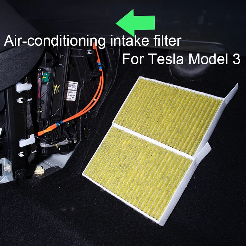 

For Tesla Model 3 2017-2023 Air conditioner filter PM 2.5 Car Pollen Cabin Air Filter 2PCS