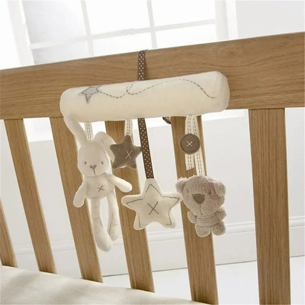 Baby Crib Rattles Plush Toys toddler toys Soft Rabbit Mobiles Pram Rattle Toys Hanging For Stroller Newborn Bed Pendant Bell Toy