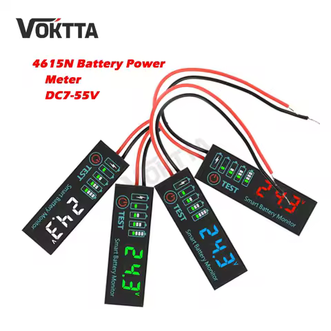 DC 7-55V 4615N Universal Battery Charge Indicator Panel LED Indicator Acid Battery Lithium Battery Voltage Charge Indicator